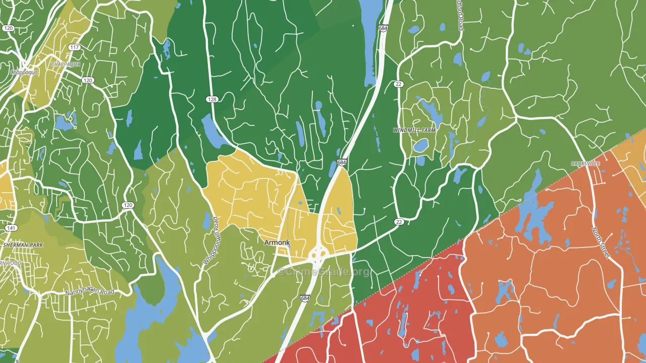 Armonk, NY Map of Vandalism Rates