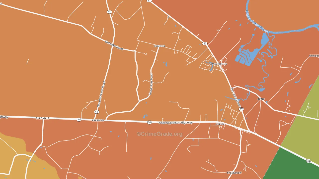 Armour, NC Map of Vandalism Rates