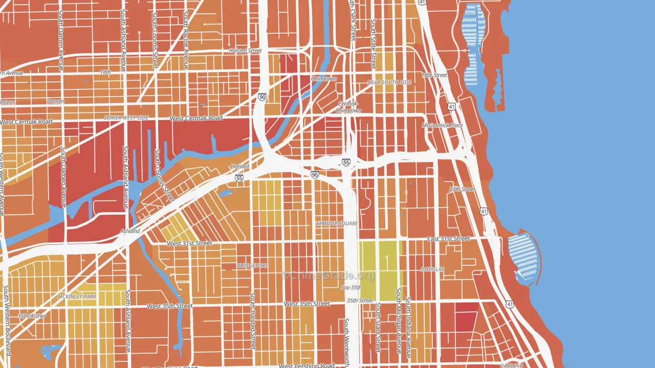 Armour Square, Chicago, IL Map of Vandalism Rates
