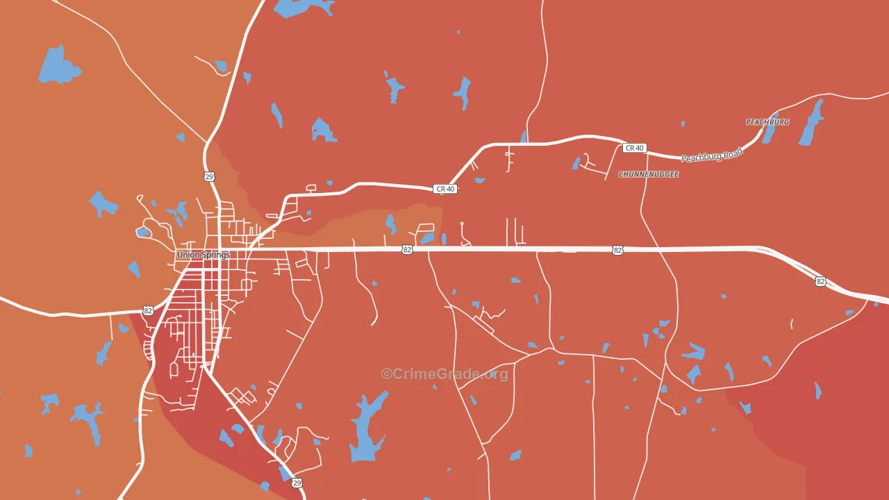 Armstrong, AL Map of Vandalism Rates
