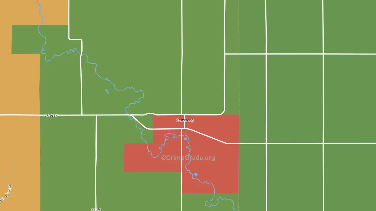 Armstrong, IA Map of Vandalism Rates