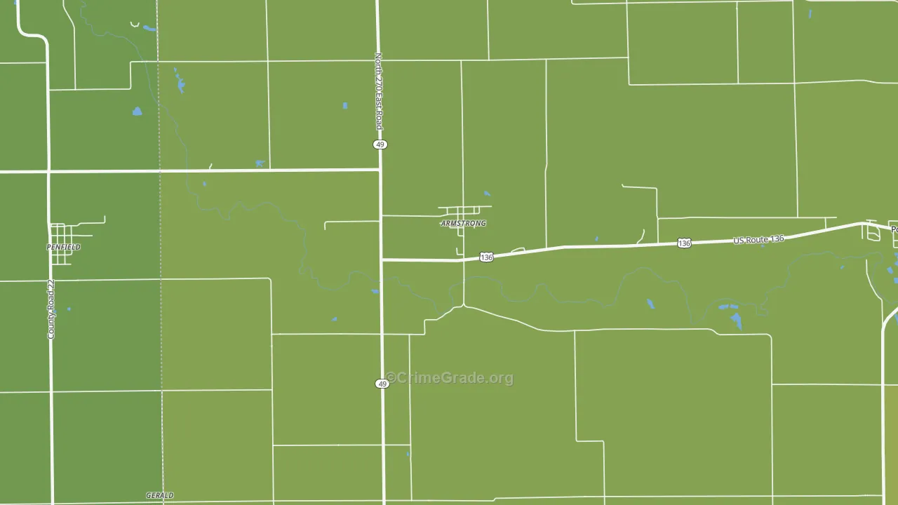 Armstrong, IL Map of Vandalism Rates