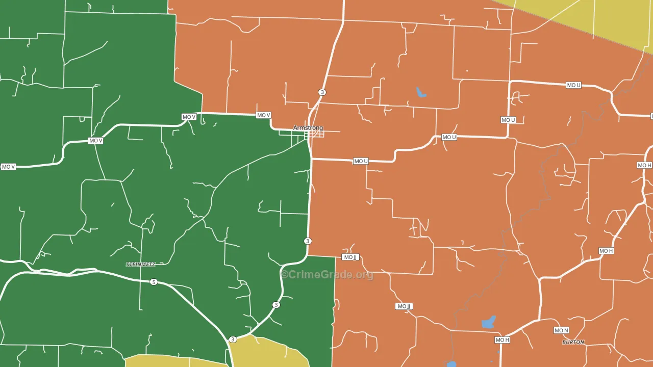 Armstrong, MO Map of Vandalism Rates
