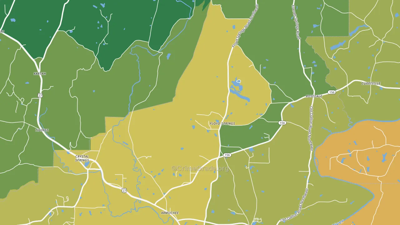 Armuchee, GA Map of Vandalism Rates