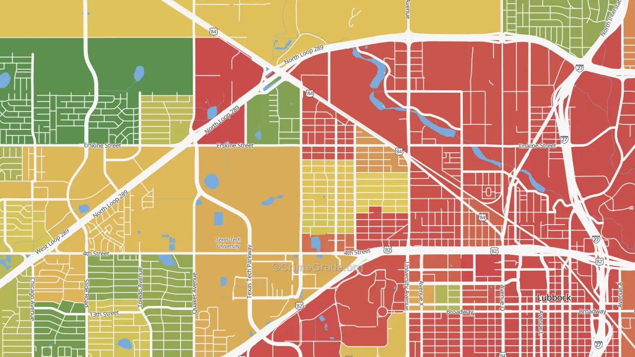 Arnett Benson, Lubbock, TX Map of Vandalism Rates