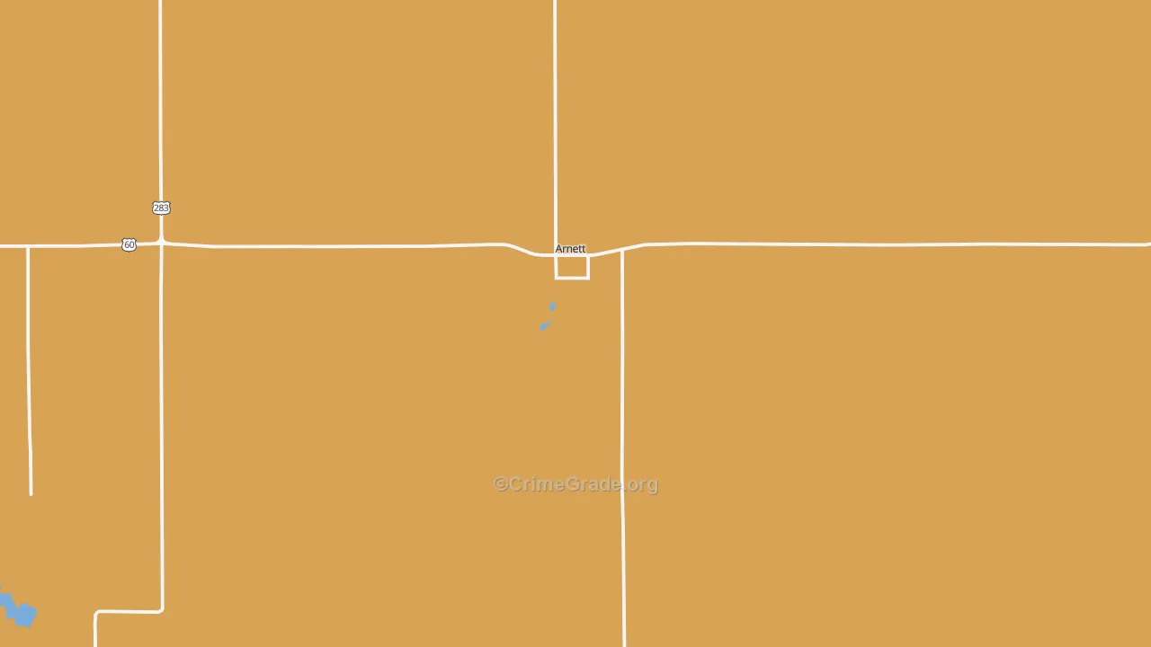 Arnett, OK Map of Vandalism Rates