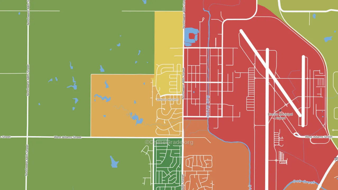 Arnold Heights, Lincoln, NE Map of Vandalism Rates