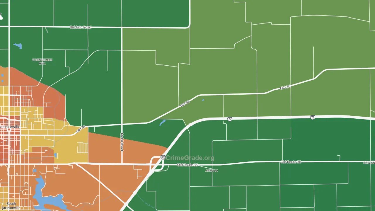 Arnold, IL Map of Vandalism Rates