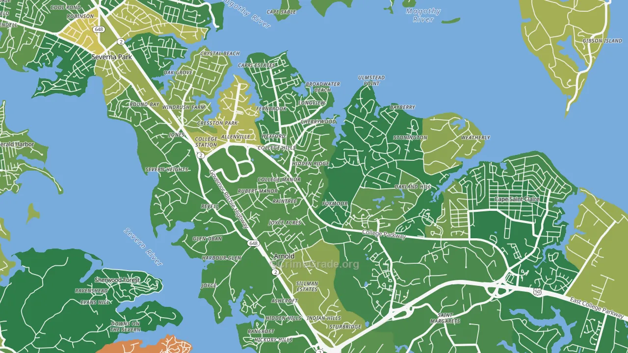 Arnold, MD Map of Vandalism Rates
