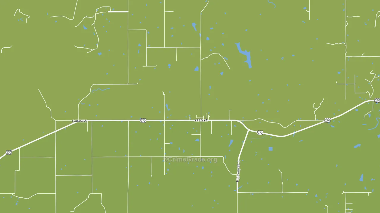 Arpelar, OK Map of Vandalism Rates