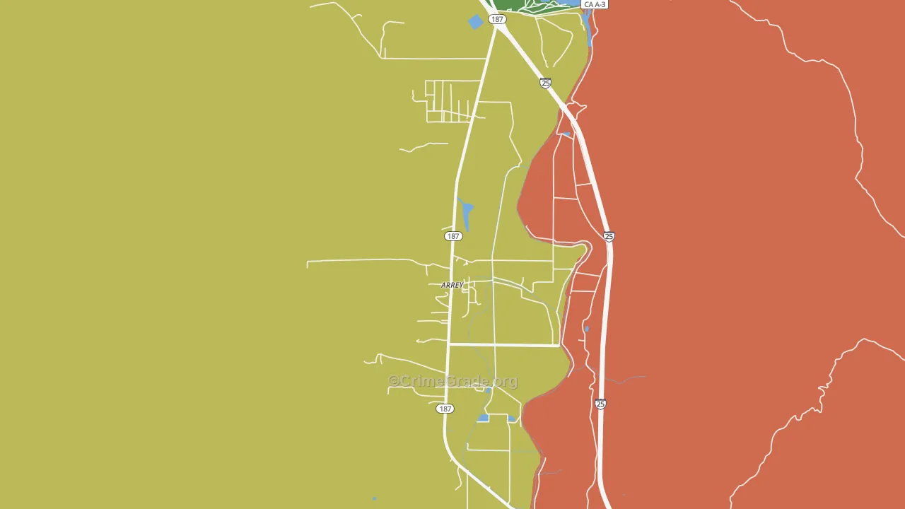 Arrey, NM Map of Vandalism Rates