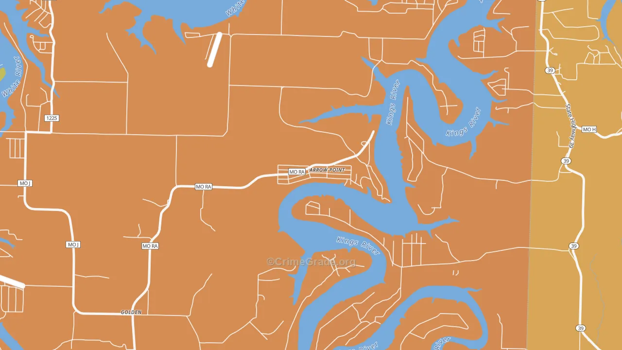 Arrow Point, MO Map of Vandalism Rates