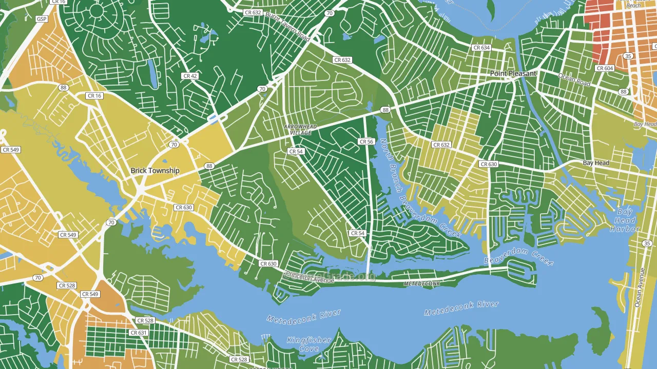 Arrowhead Park, Brick, NJ Map of Vandalism Rates