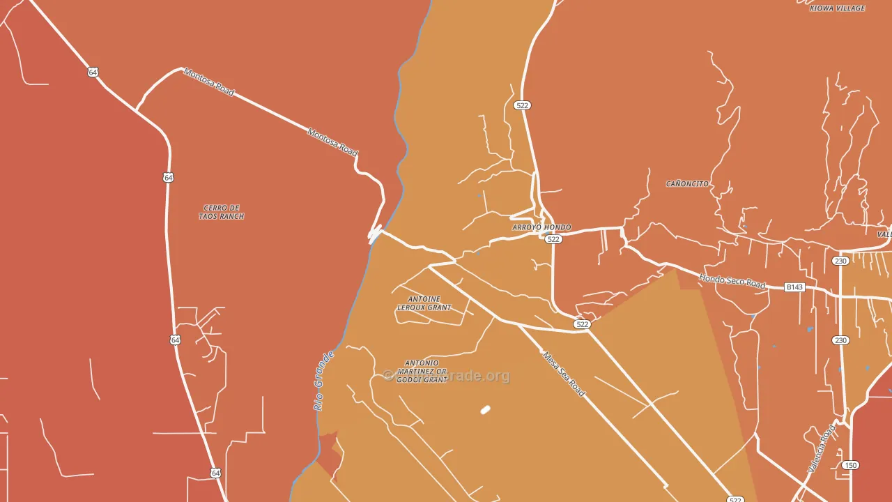 Arroyo Hondo, NM Map of Vandalism Rates