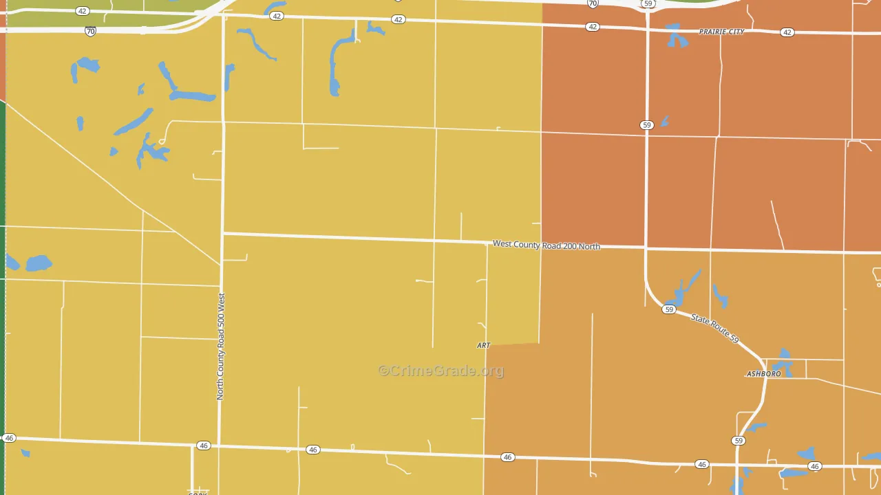 Art, IN Map of Vandalism Rates