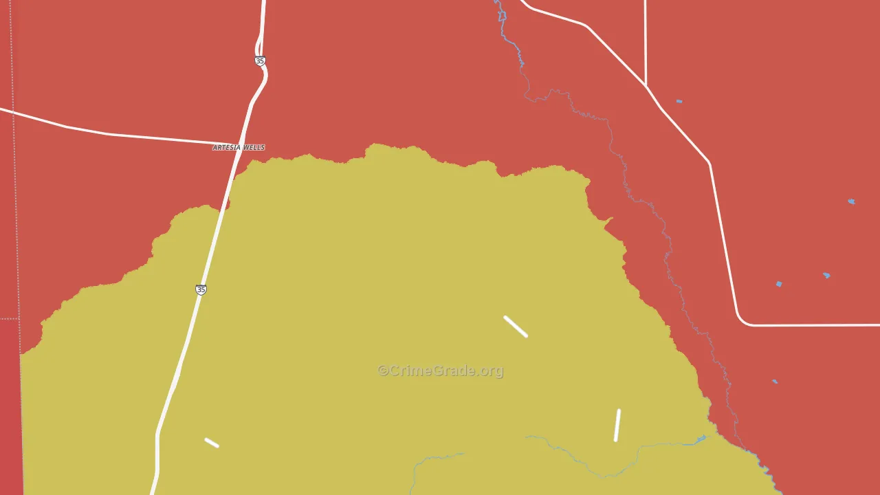 Artesia Wells, TX Map of Vandalism Rates