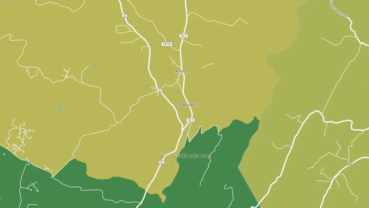 Arthur, WV Map of Vandalism Rates
