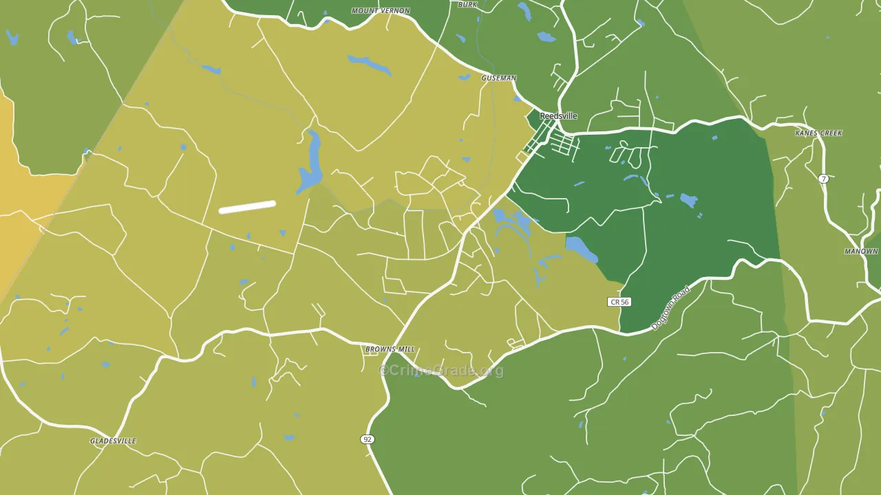 Arthurdale, WV Map of Vandalism Rates