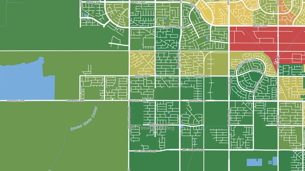 Artisan, Bakersfield, CA Map of Vandalism Rates