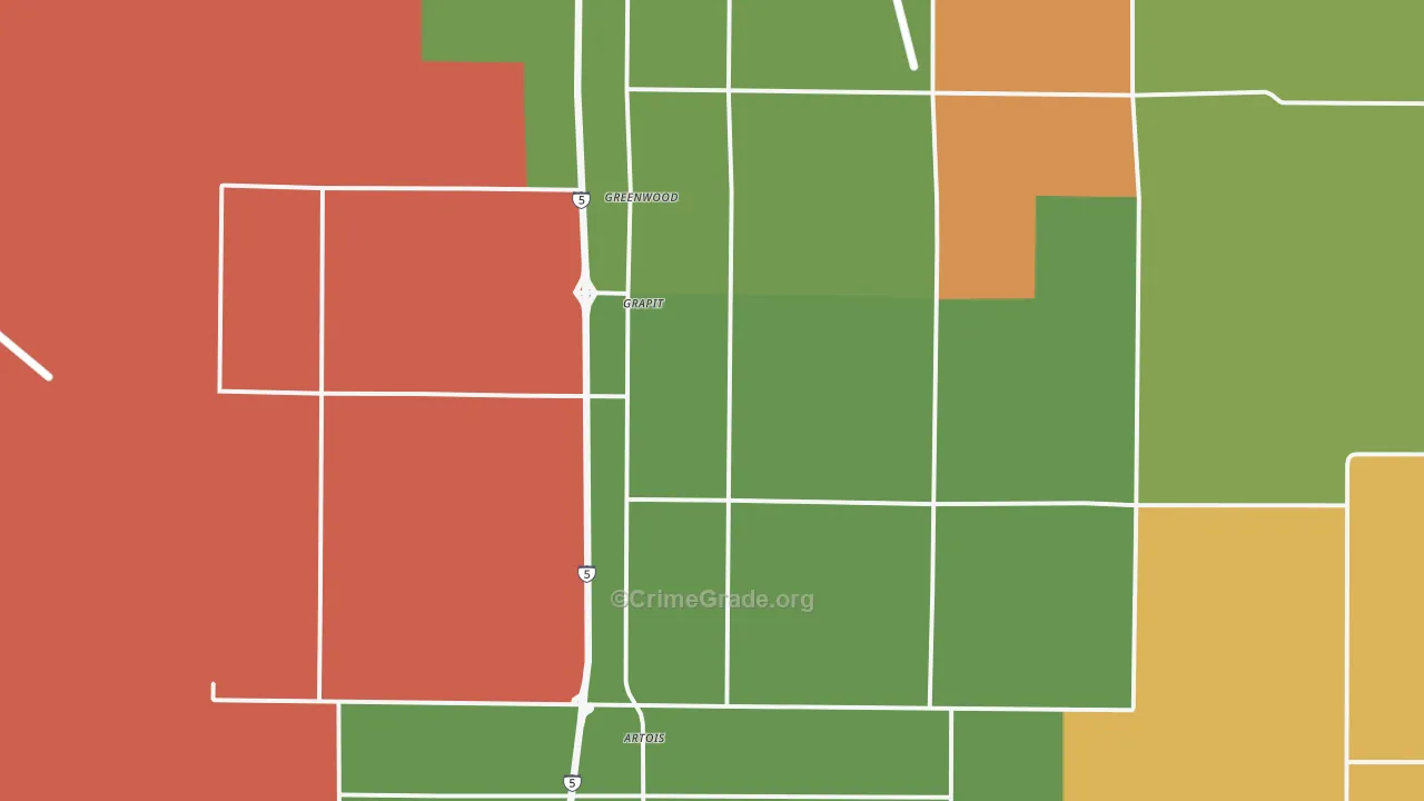 Artois, CA Map of Vandalism Rates