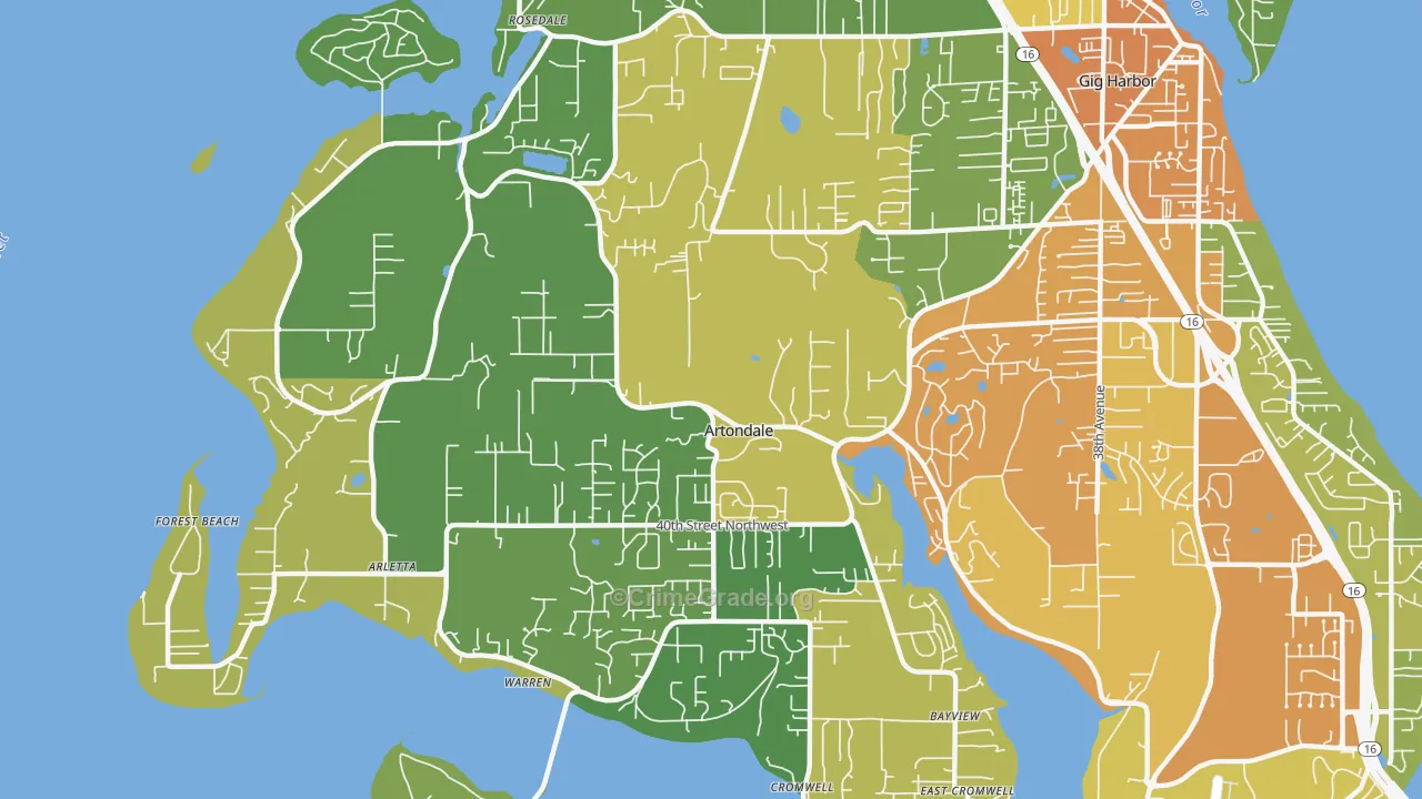 Artondale, WA Map of Vandalism Rates