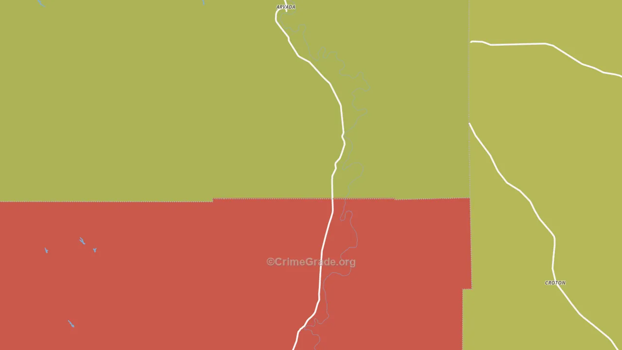 Arvada, WY Map of Vandalism Rates