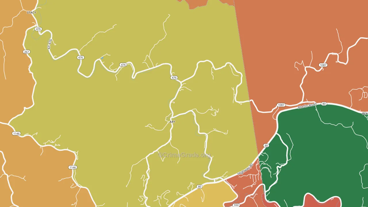 Ary, KY Map of Vandalism Rates