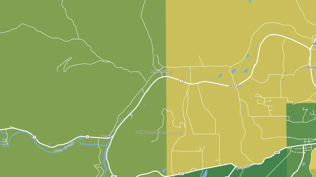 Asaph, PA Map of Vandalism Rates