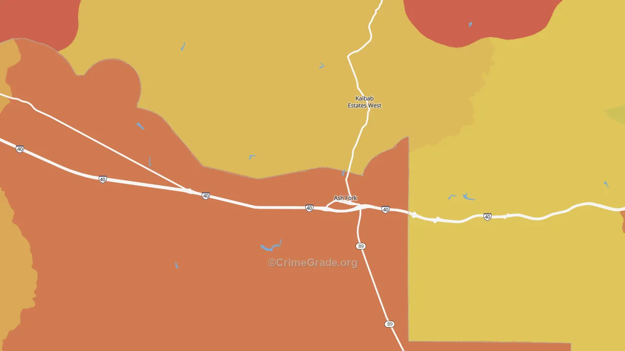 Ash Fork, AZ Map of Vandalism Rates