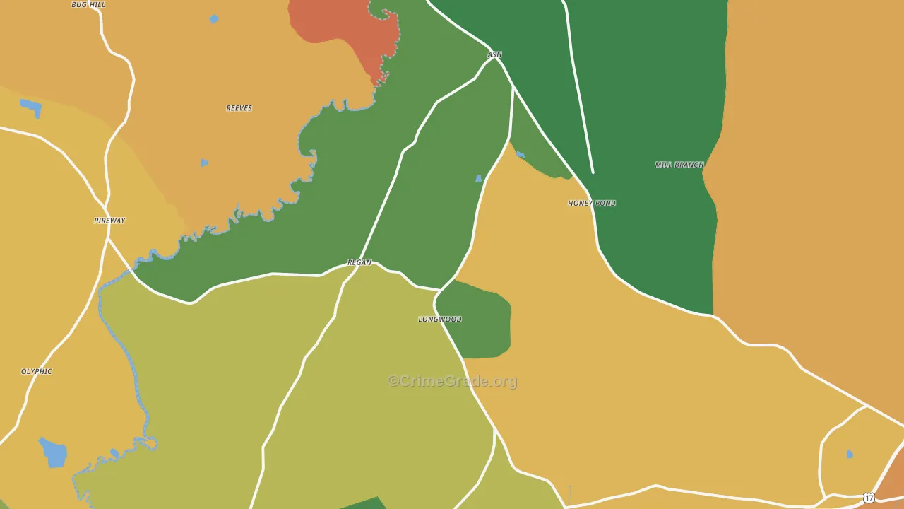 Ash, NC Map of Vandalism Rates