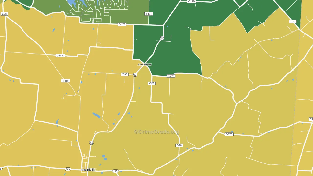 Ash Ridge, OH Map of Vandalism Rates