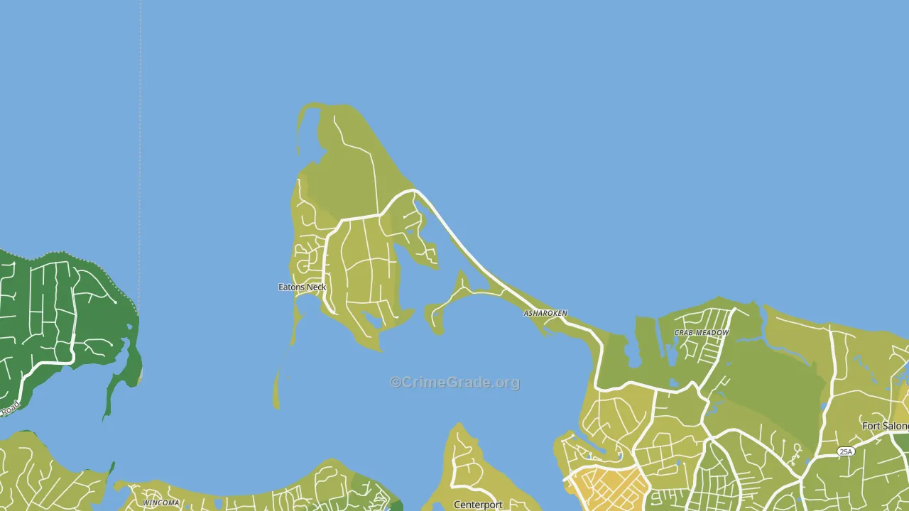 Asharoken, NY Map of Vandalism Rates