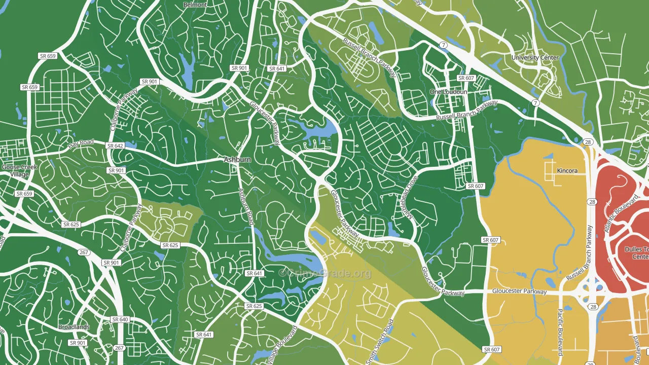 Ashburn Village, Ashburn, VA Map of Vandalism Rates