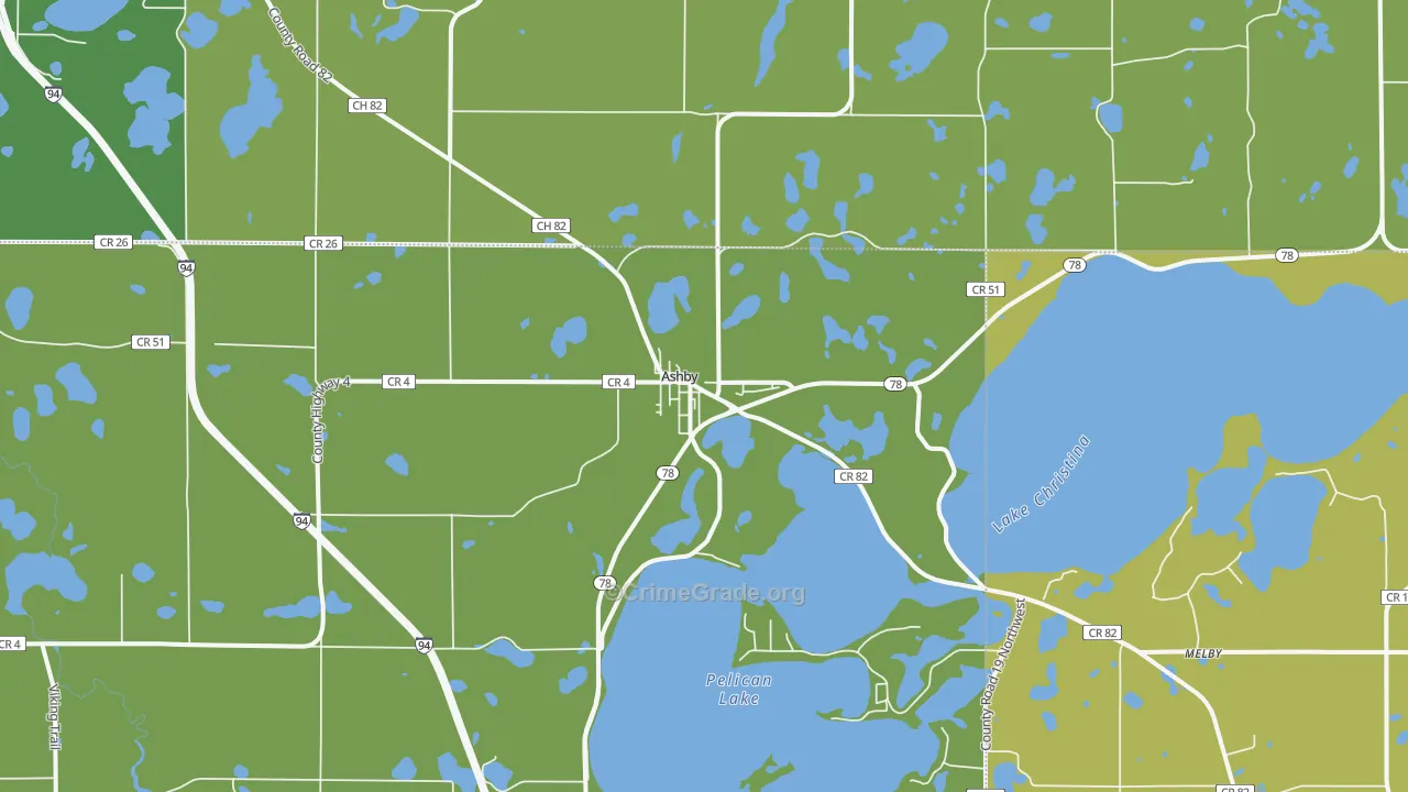 Ashby, MN Map of Vandalism Rates