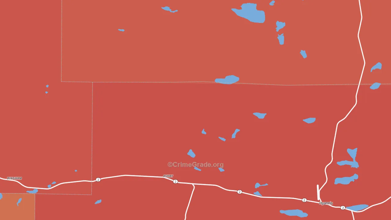 Ashby, NE Map of Vandalism Rates