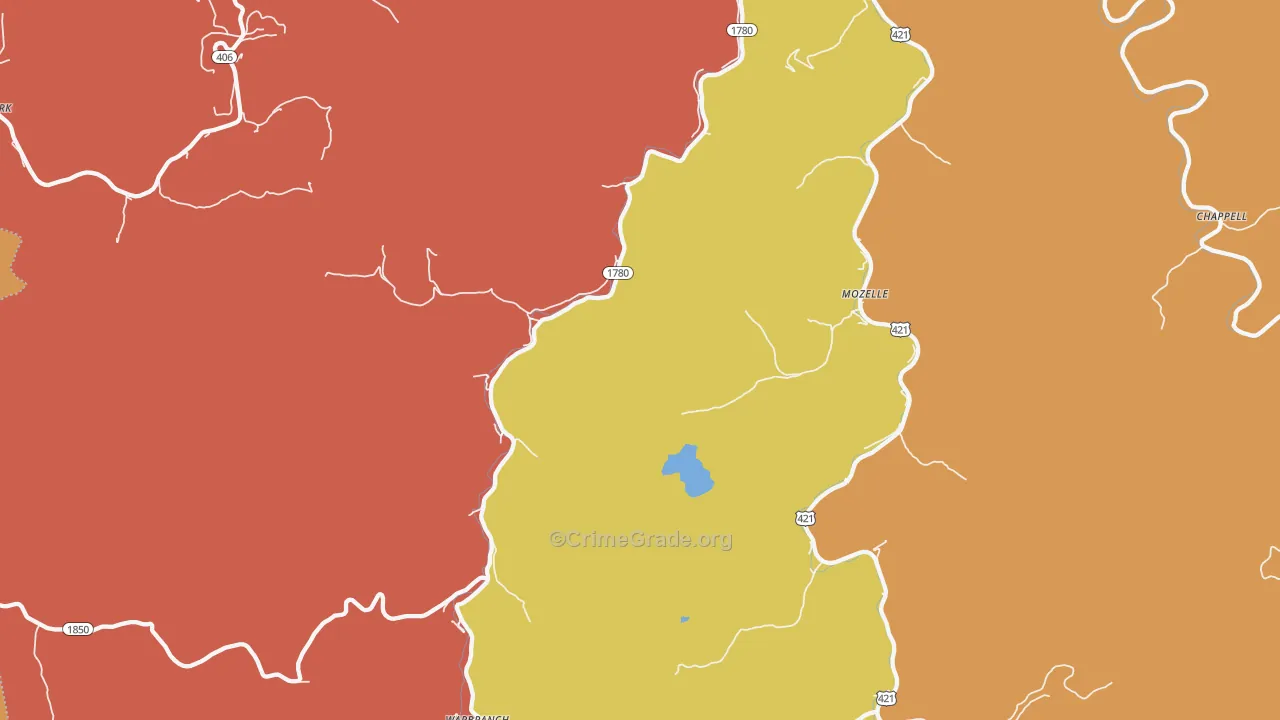 Asher, KY Map of Vandalism Rates