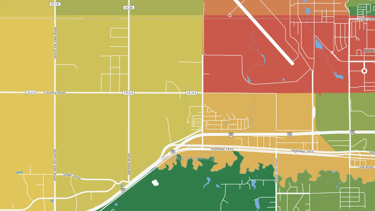 Ashland Heights, SD Map of Vandalism Rates