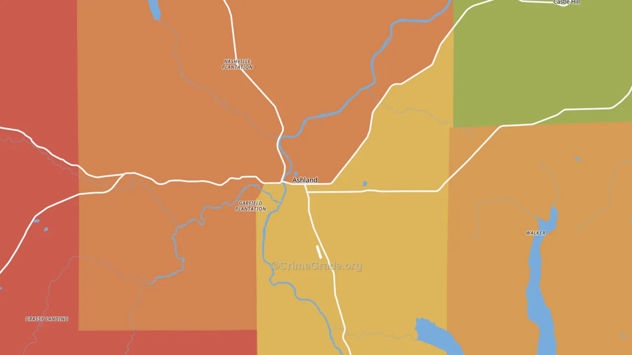 Ashland, ME Map of Vandalism Rates