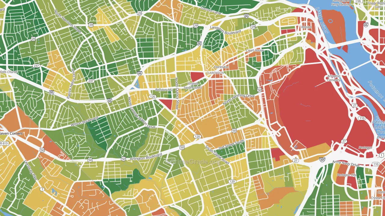 Ashton Heights, Arlington, VA Map of Vandalism Rates