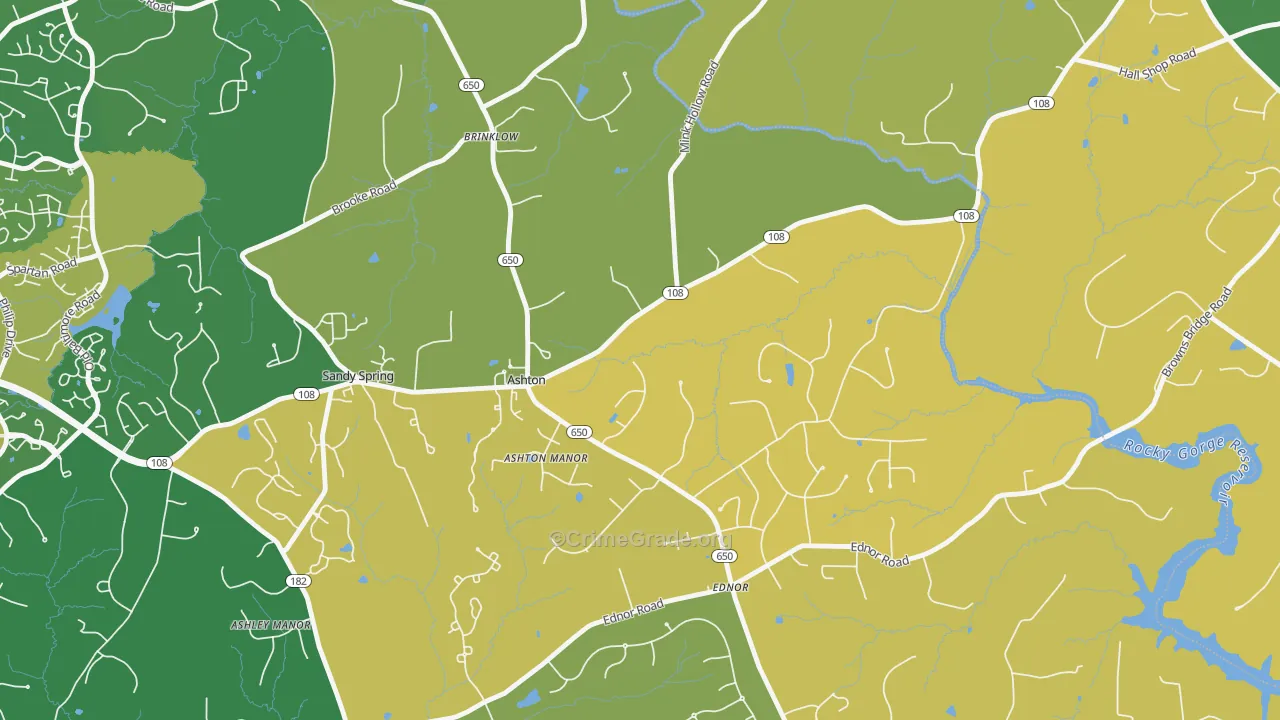 Ashton, MD Map of Vandalism Rates