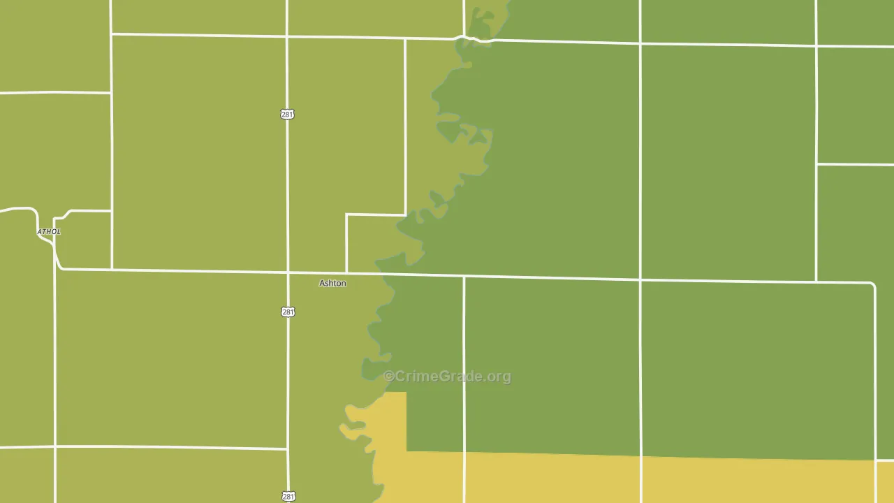Ashton, SD Map of Vandalism Rates