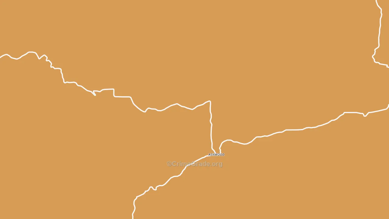 Ashwood, OR Map of Vandalism Rates