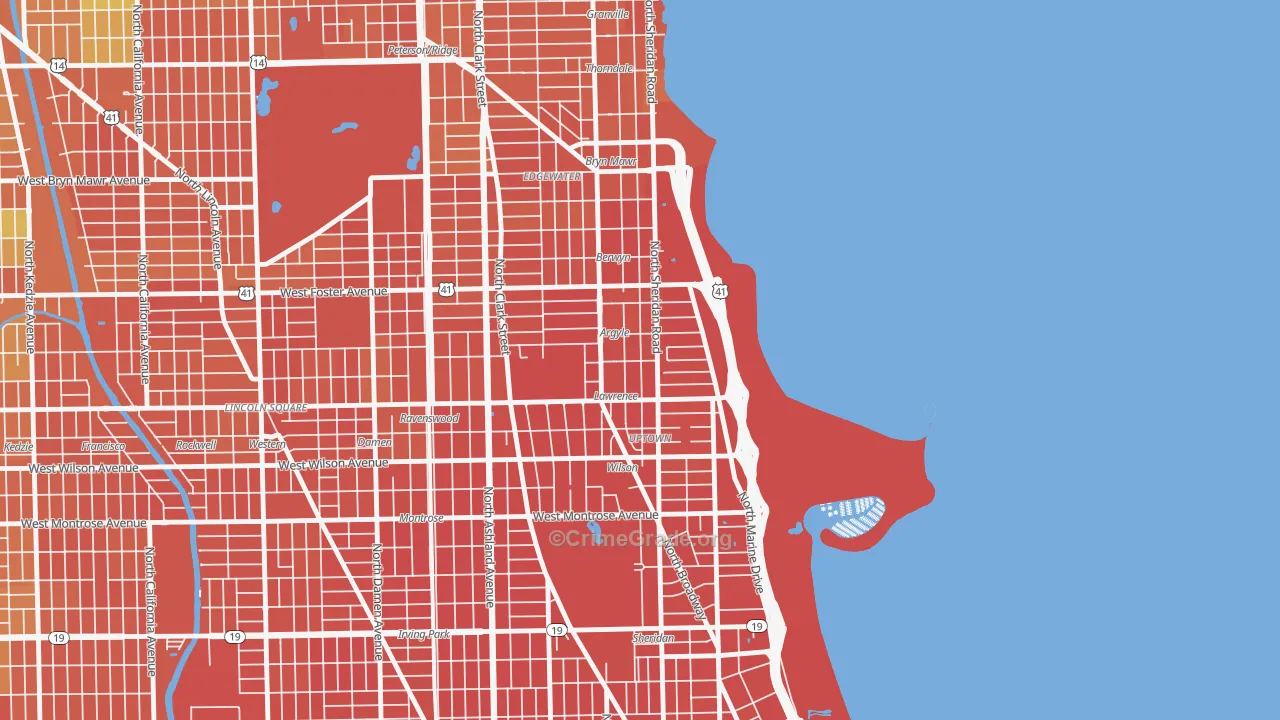 Asia on Argyle, Chicago, IL Map of Vandalism Rates