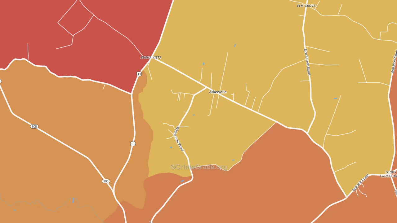 Askewville, NC Map of Vandalism Rates