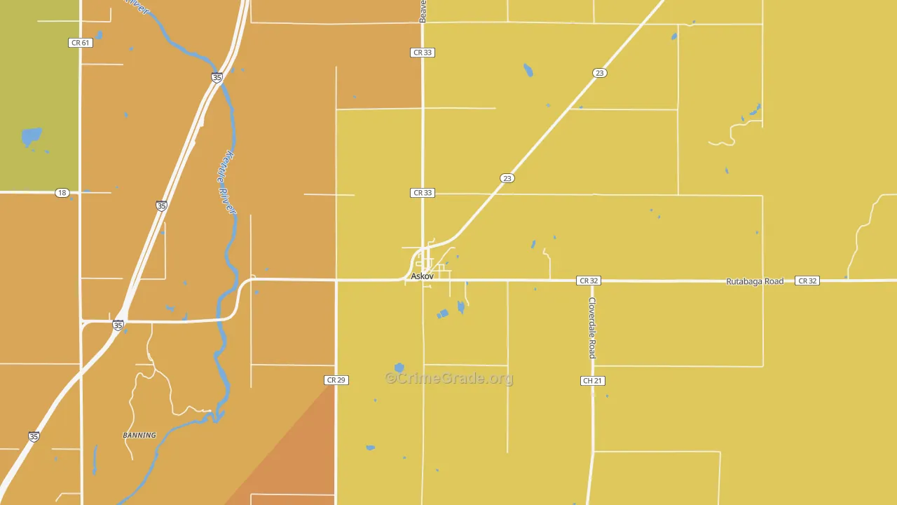 Askov, MN Map of Vandalism Rates