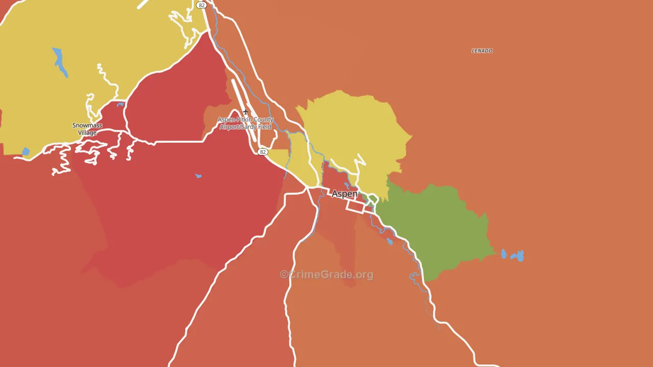 Aspen, CO Map of Vandalism Rates
