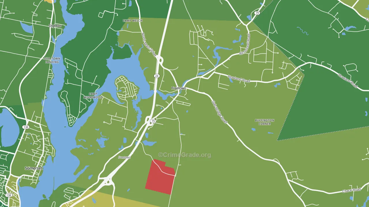 Assonet, MA Map of Vandalism Rates
