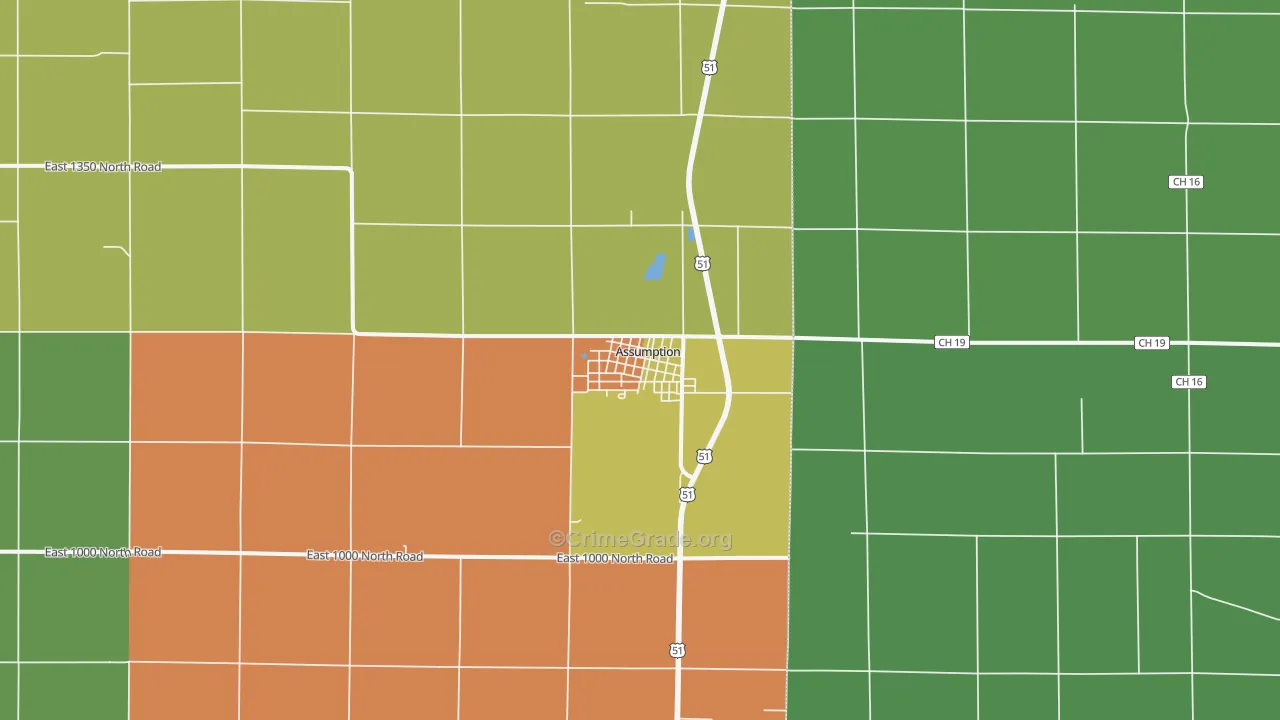 Assumption, IL Map of Vandalism Rates