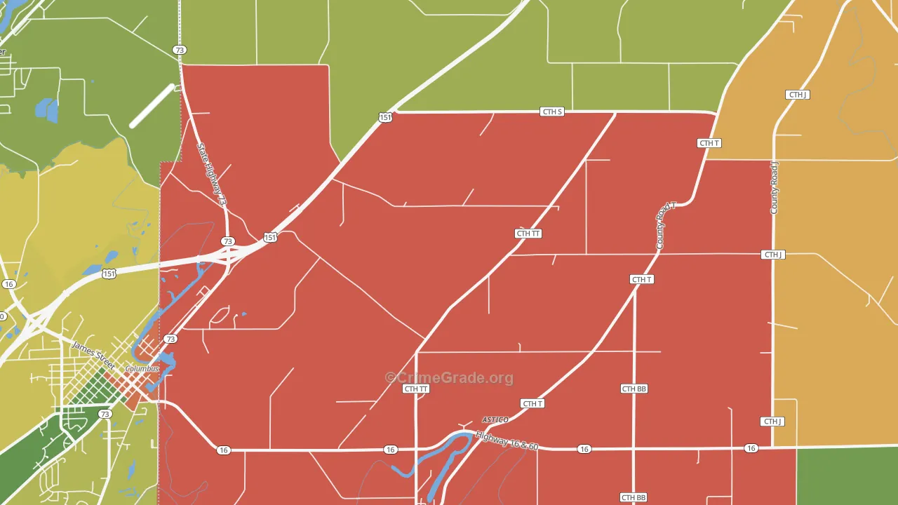 Astico, WI Map of Vandalism Rates