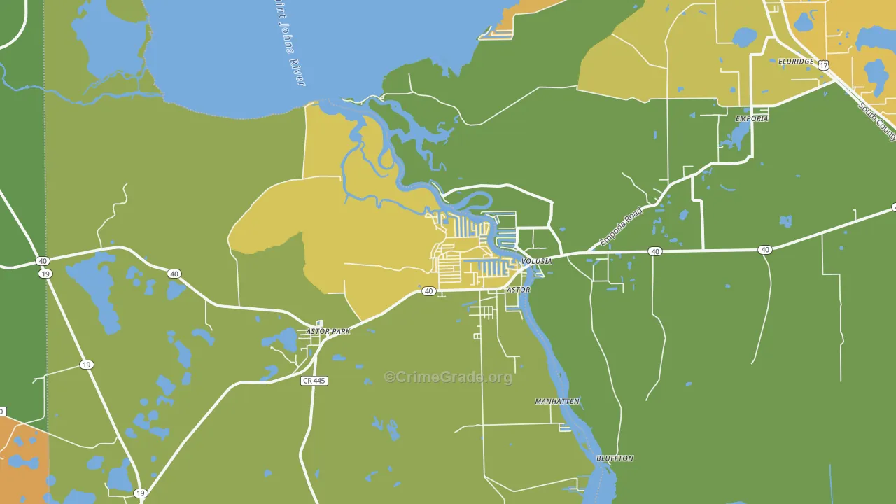 Astor, FL Map of Vandalism Rates